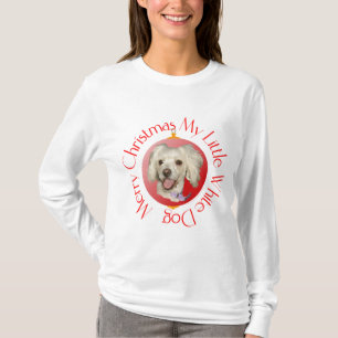 Frohe Weihnachten Kleiner Weißer Hund Pudel / Bich T-Shirt