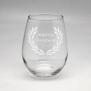 Frohe Weihnachten kleines Stemless Wein-Glas