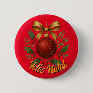 Frohe Weihnachten Knopf - Feliz Natal Button