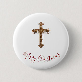 Frohe Weihnachten Knopf - Kreuz Button