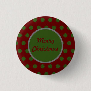 Frohe Weihnachten Knopf (Weinrot & Jägergrün) Button