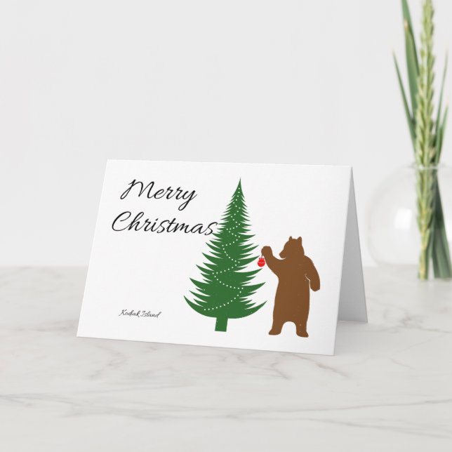 Frohe Weihnachten Kodiak Braunbär Karte (Vorderseite)
