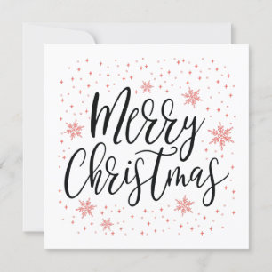 Frohe Weihnachten   Koralle Festliche Grußkarte Einladung