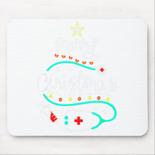 Frohe Weihnachten Krankenschwester Arzt Stethoskop Mousepad