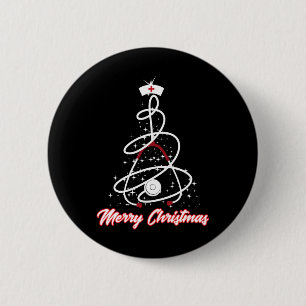 Frohe Weihnachten Krankenschwester Weihnachtsprakt Button