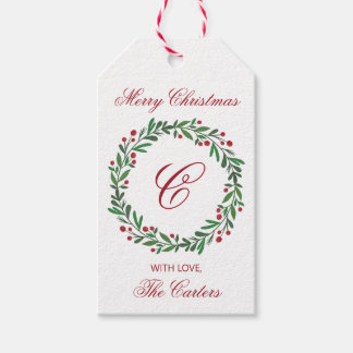 Frohe Weihnachten Kranz Geschenk-Anhänger Geschenkanhänger