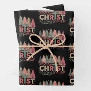 Frohe Weihnachten Kreuz Glaube Jesus Christliche G Geschenkpapier Set