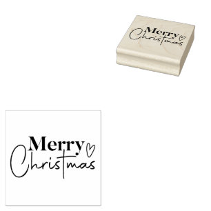 Frohe Weihnachten Kreuz und Herz Gummistempel
