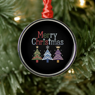 Frohe Weihnachten Kreuz Xmas Baum Retro Ornament Aus Metall