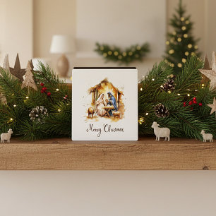 Frohe Weihnachten Krippe Fotoplatte
