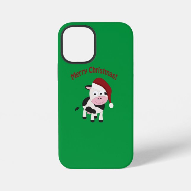 Frohe Weihnachten Kuh iPhone 12 Mini Hülle (Rückseite)