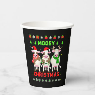 Frohe Weihnachten Kuh Weihnachten hässlicher Sweat Pappbecher