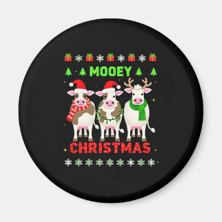 Frohe Weihnachten Kuh Weihnachten hässliches Sweat Magnet