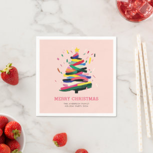 Frohe Weihnachten kühne Weihnachtsbaumfeier Serviette