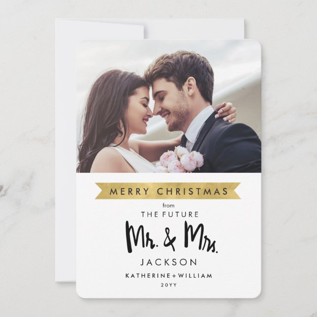 Frohe Weihnachten | Künftige Mr. und Mrs. Foto Car (Vorderseite)