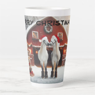 Frohe Weihnachten Küssen Pferde Milchtasse