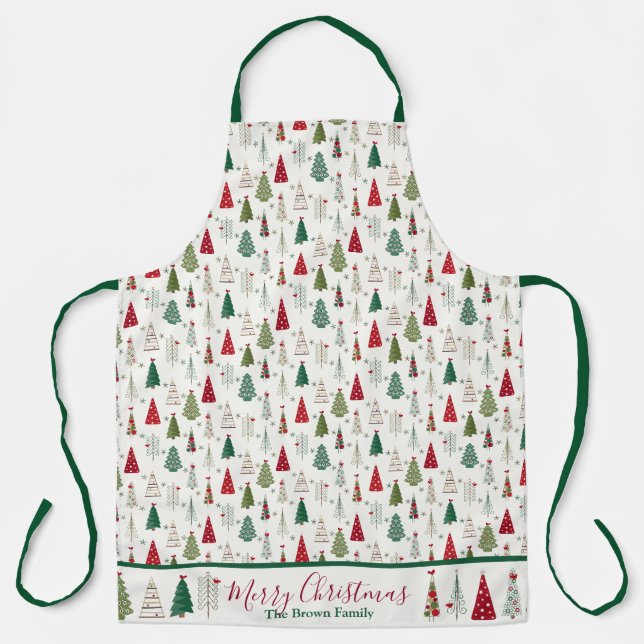 Frohe Weihnachten l Moderner Minimalistischer Weih Schürze (Vorderseite)