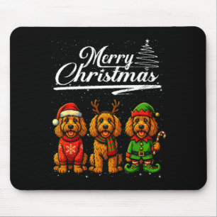 Frohe Weihnachten Labradoodle Rentier Elf Santa Hu Mousepad