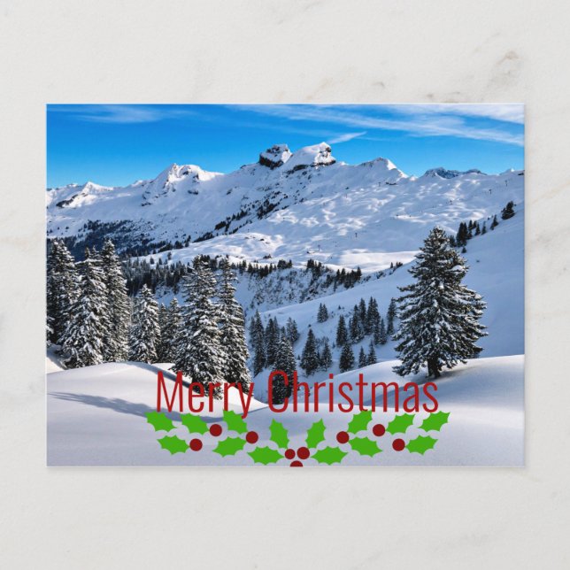 Frohe Weihnachten - Landschaftliche Ausläufer der  Postkarte (Vorderseite)