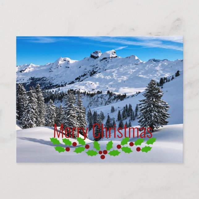 Frohe Weihnachten - Landschaftliche Ausläufer der  Postkarte (Vorderseite)
