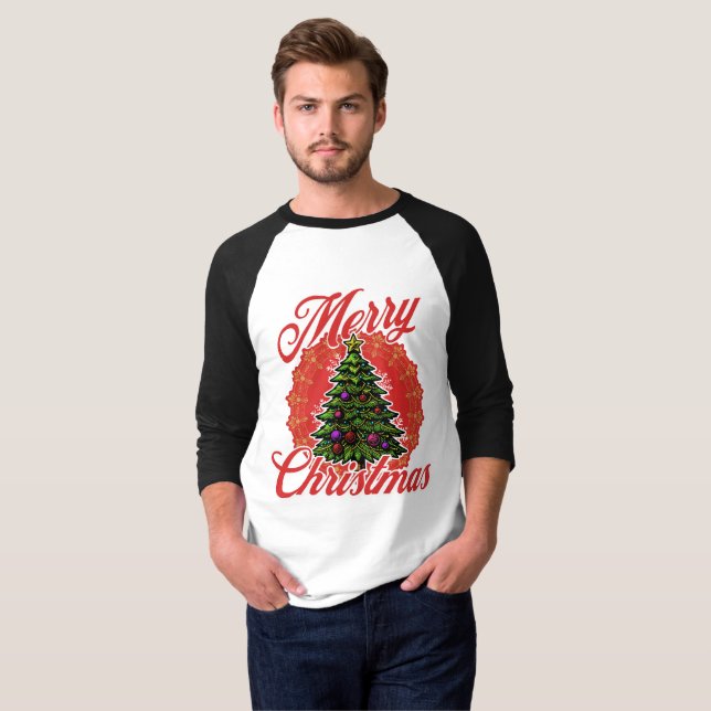 Frohe Weihnachten Langschläfchen T-Shirt (Vorne ganz)
