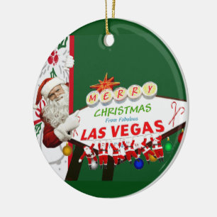 Frohe Weihnachten Las Vegas SANTAS Ornament