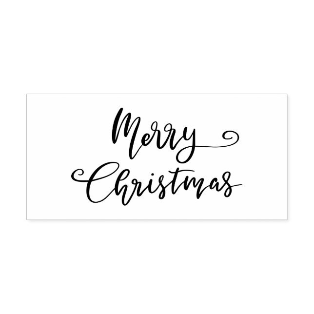 Frohe Weihnachten Lässige handgeschriebene Schrift Permastempel (Design)