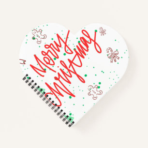 Frohe Weihnachten Lebkuchen Design. Notizbuch