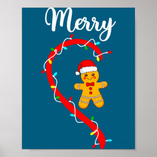 Frohe Weihnachten Lebkuchen-Paar Weihnachten Pyjam Poster