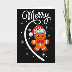 Frohe Weihnachten Lebkuchen-Paar Weihnachts-Pyjama Karte