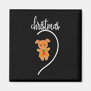 Frohe Weihnachten Lebkuchen-Paar Weihnachts-Pyjama Magnet