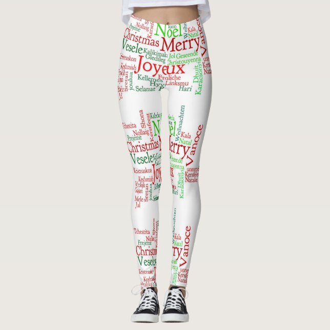 Frohe Weihnachten Leggings (Vorderseite)