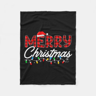 Frohe Weihnachten Leopard Buffalo Red Kariert für  Fleecedecke
