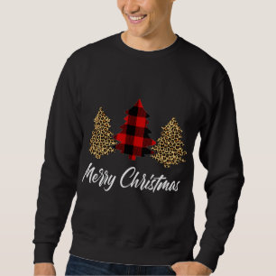 Frohe Weihnachten, Leopard Büffel karierten Weihna Sweatshirt