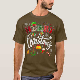 Frohe Weihnachten Leopard Büffel Rot Kariert Santa T-Shirt