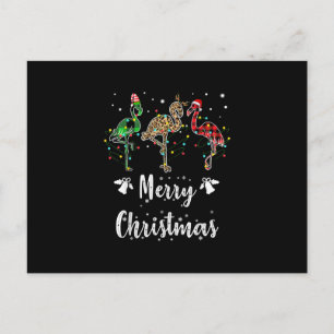 Frohe Weihnachten Leopard Red Green Kariert Flamin Postkarte