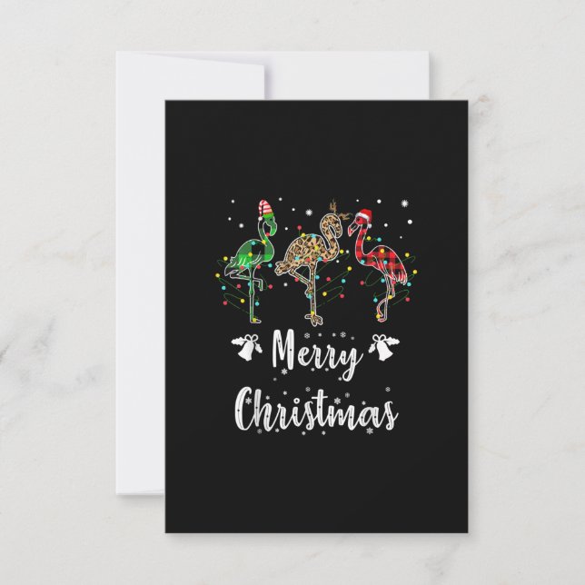 Frohe Weihnachten Leopard Red Green Kariert Flamin RSVP Karte (Vorderseite)