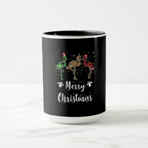 Frohe Weihnachten Leopard Red Green Kariert Flamin Tasse