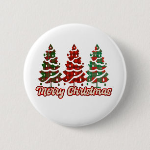 Frohe Weihnachten Leopard Tree Button