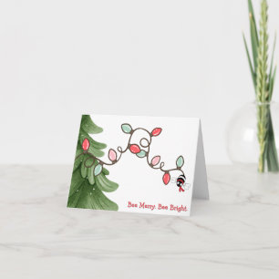 Frohe Weihnachten, leuchtende Biene Weihnachtskart