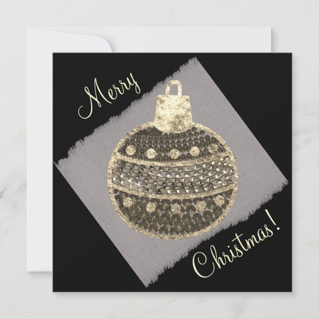 Frohe Weihnachten - leuchtendes Bauble mit Sequine (Vorderseite)