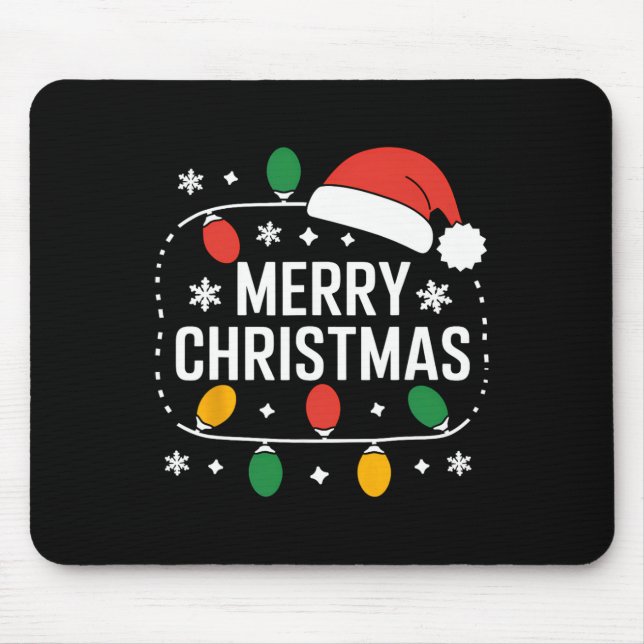 Frohe Weihnachten Lichter Weihnachten Weihnachten  Mousepad (Vorne)