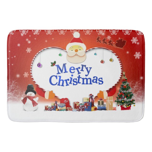 Frohe Weihnachten - Liebe des Weihnachtsmanns Badematte (Vorderseite)