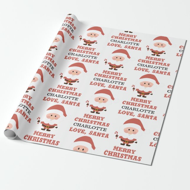 Frohe Weihnachten | Liebe Santa Gift Geschenkpapier (Ungerollt)