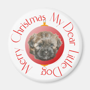 Frohe Weihnachten Lieber Kleiner Geretteter Hund Magnet