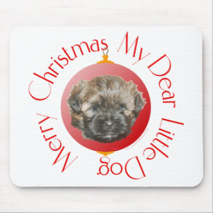 Frohe Weihnachten lieber kleiner geretteter Hund Mousepad
