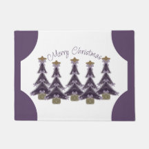 Frohe Weihnachten Lila Bows Ribbons Gold Star Tree
