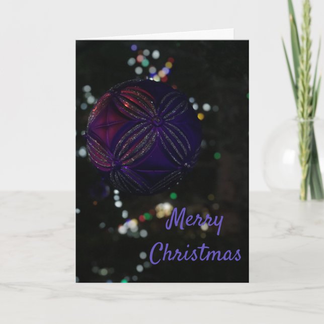 Frohe Weihnachten Lila Ornament (Vorderseite)