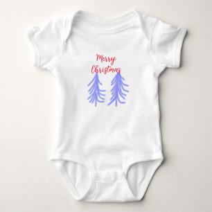 Frohe Weihnachten lila Pastelkiefer Wasser Baby Strampler