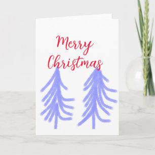 Frohe Weihnachten lila Pastelkiefer Wasser Karte